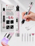 Electric Nail File | Drill Machine Tool For Presson Nails | UV Lamp Included on the other Side | Rechargable | High Quality