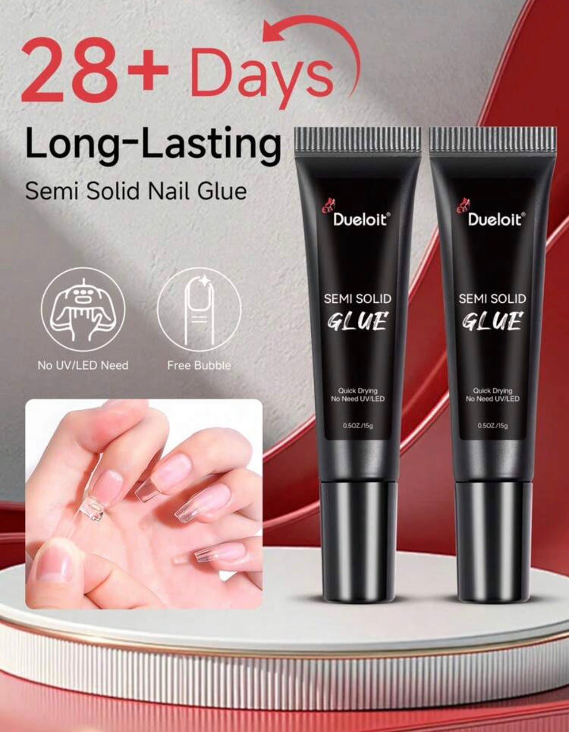 30 Days Stick Gel Glue | Semi Solid Quick Dry Glue Tube For Pressons | 1 pcs