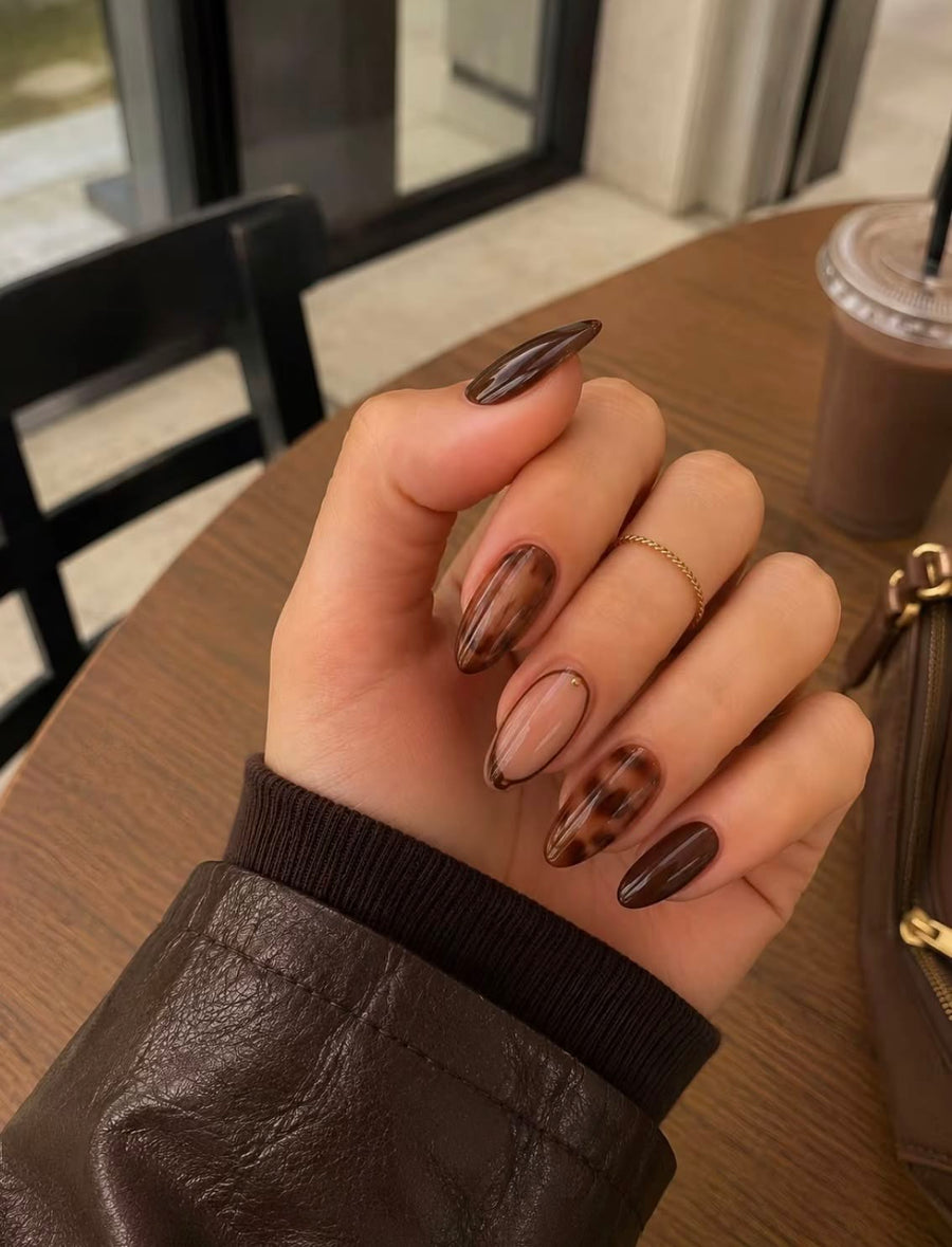 Autumn Tortoise Shell Gelx Nails
