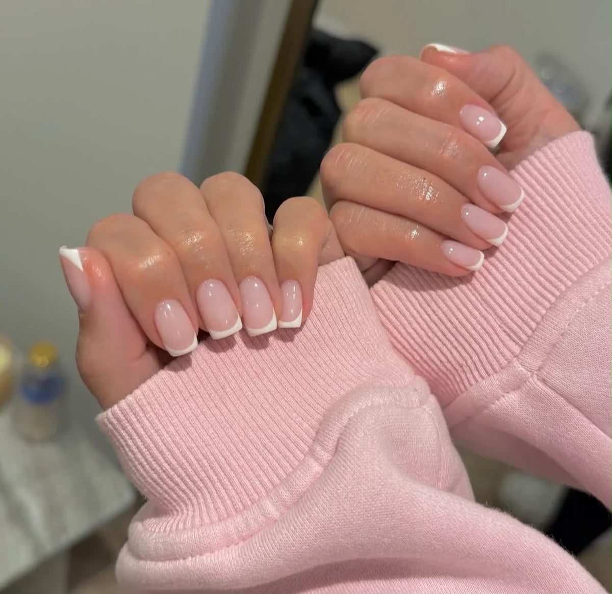 Very Natural Milky Nude Pink French Tips