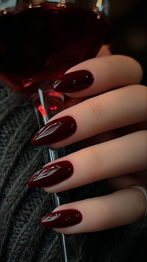 Deep Maroon Nails
