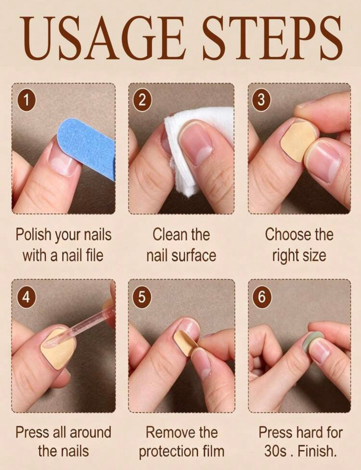 Super Sticky Gel Tabs | High Quality Nail Stickers | Waterproof | 10 pcs