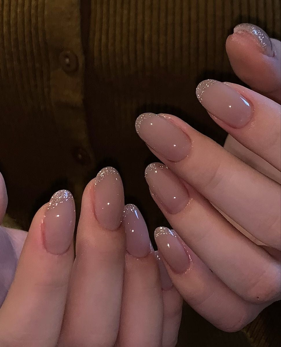 Flash Silver Glittery Aesthetic Nails