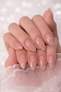 Silverish Ombre Glittery Natural Gel Tips