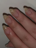 Gold Glittery Ombre Tips