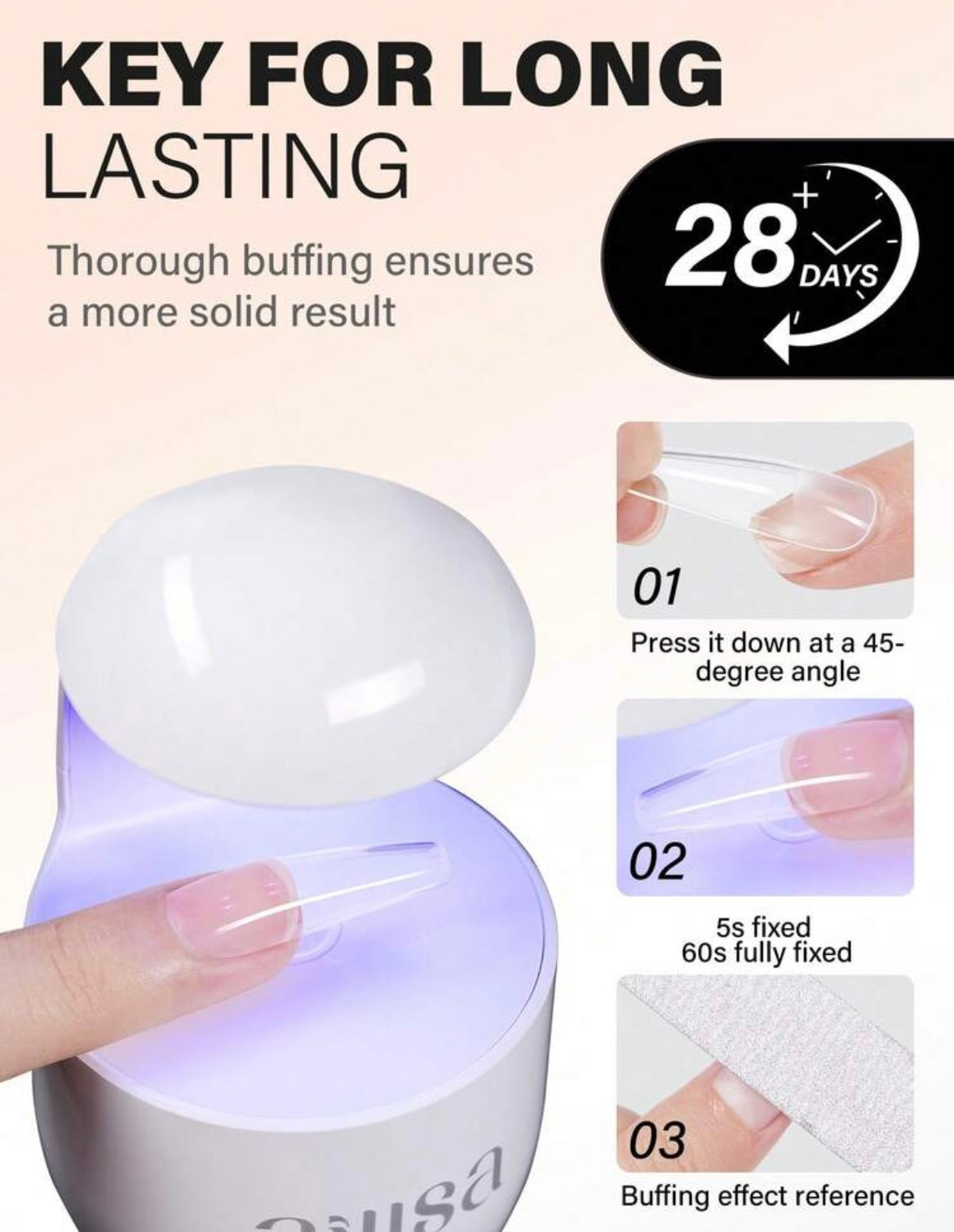 Hard Gel Glue | UV Lamp Required | 4 Weeks Strong Sticking For Presson Nails