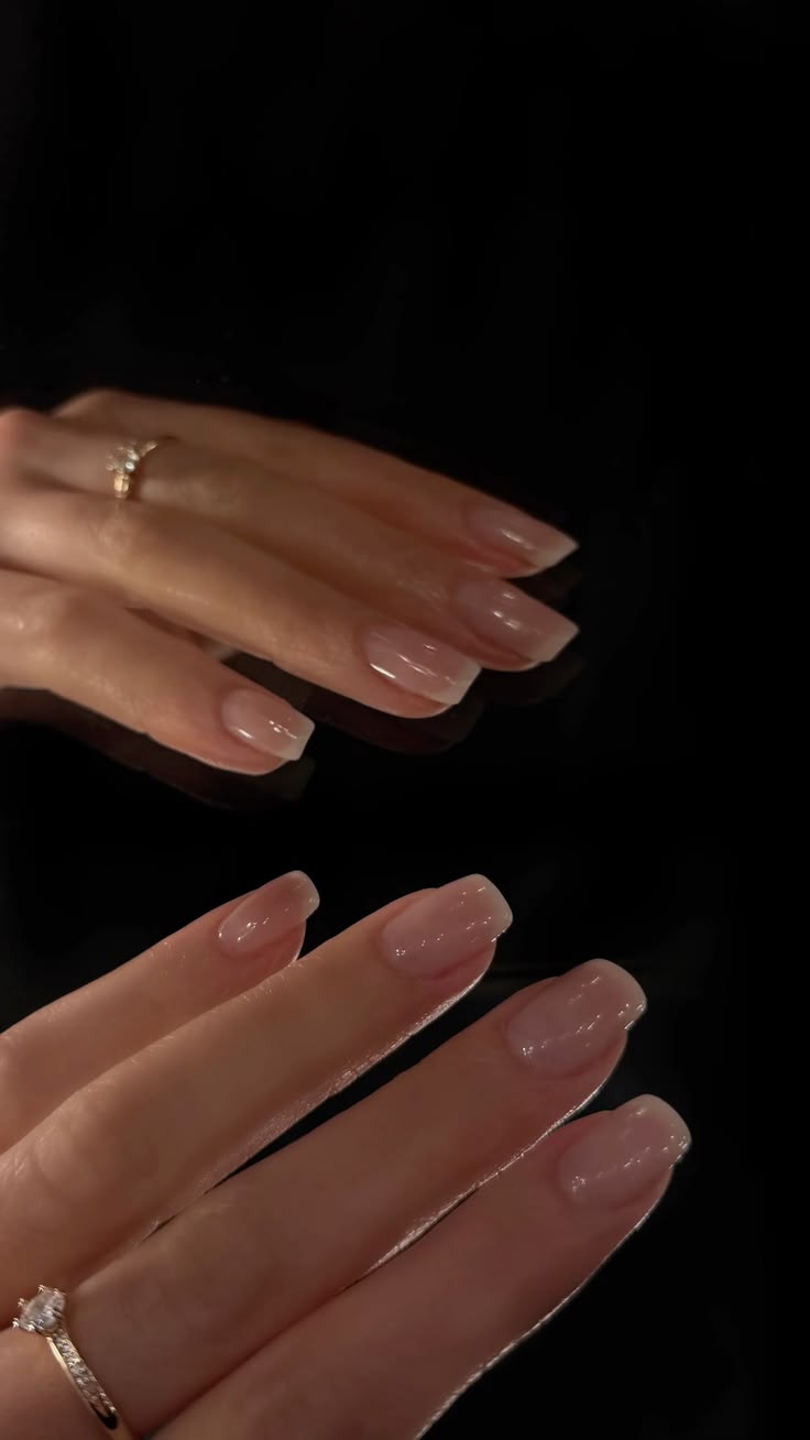 Milky Nude French Tips Clean Girl Nails
