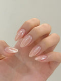Milky Nude Glazed Donut Nails