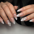 French Ombre Nude With 3D Flower
